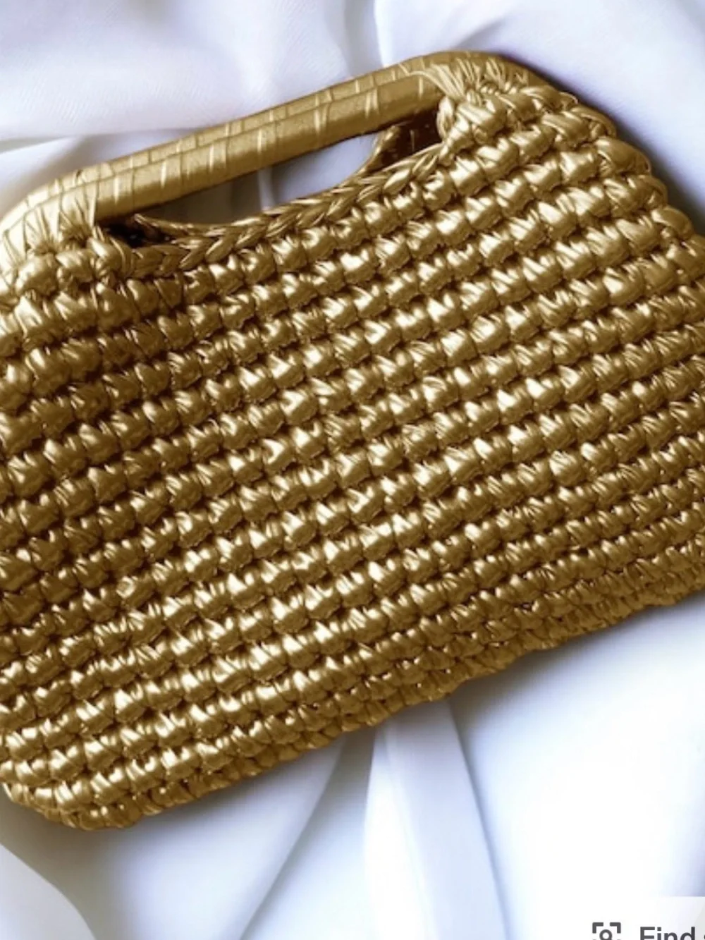 Gold Woven Top-Handle Women’s Bag